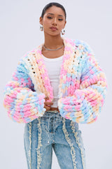 ALIA CHUNKY CHENILLE KNIT CARDIGAN