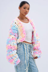 ALIA CHUNKY CHENILLE KNIT CARDIGAN