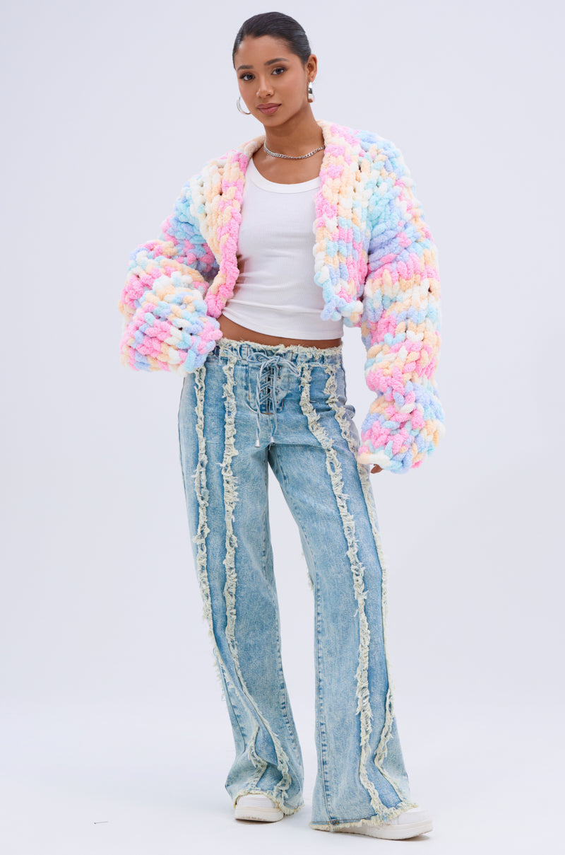 ALIA CHUNKY CHENILLE KNIT CARDIGAN