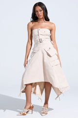 STROLLIN DOWN SOHO CARGO MIDI DRESS