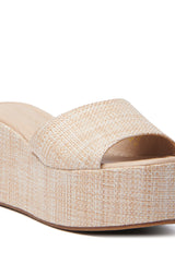 AZALEA WANG ARROW RAFFIA WEDGE SANDAL