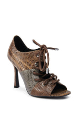 AZALEA WANG ASHLIE COLOR BLOCKED SNAKE SANDAL