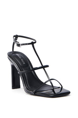AZALEA WANG AVENA BLACK PAT SANDAL