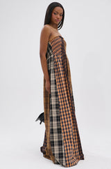 FALL IN LOVE PLAID MAXI DRESS