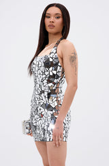 ALL EYES ON ME MIRRORED MINI DRESS
