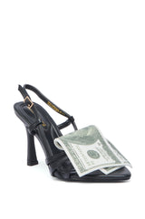 AZALEA WANG BENJAMINS BLACK NEW MONEY SANDAL