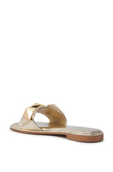 AKIRA BENNO GOLD FLAT SANDAL
