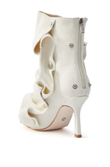 AZALEA WANG BIRD SONG SNAP OPEN TOE BOOTIE IN BONE