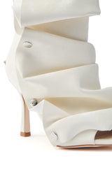 AZALEA WANG BIRD SONG SNAP OPEN TOE BOOTIE IN BONE