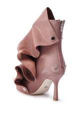 AZALEA WANG BIRD SONG SNAP OPEN TOE BOOTIE IN MAUVE