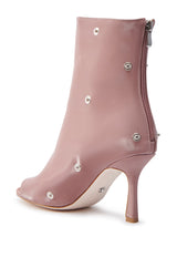 AZALEA WANG BIRD SONG SNAP OPEN TOE BOOTIE IN MAUVE