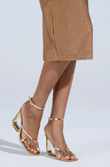 AKIRA BRANWEN GOLD WEDGE SANDAL