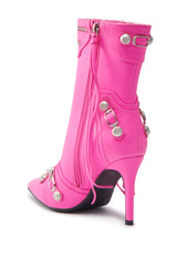 AZALEA WANG BROOKLYN HOT PINK STILETTO BOOTIE