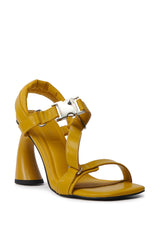 AZALEA WANG CAPRIZE MUSTARD NOVELTY HEEL SANDAL