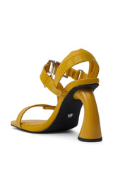 AZALEA WANG CAPRIZE MUSTARD NOVELTY HEEL SANDAL