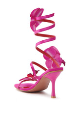 AZALEA WANG CARRINGTON FUCHSIA FLORAL COIL SANDAL