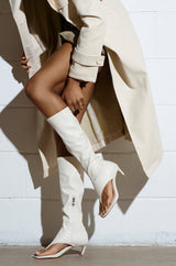AZALEA WANG CECILE BONE SANDAL STILETTO