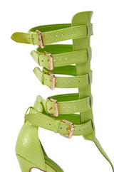 AZALEA WANG CHERELL LIME GLADIATOR SANDAL STILETTO