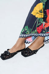 AKIRA CHERINA BLACK FLAT WITH EMBELLISHMENT