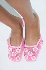 AZALEA WANG CHERINA PINK FLAT WITH EMBELLISHMENT