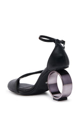 AZALEA WANG CORABELLA BLACK NOVELTY HEEL SANDAL