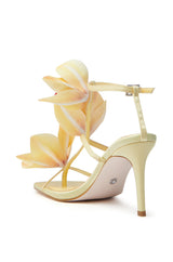 AZALEA WANG CREDENZA YELLOW FLORAL STILETTO SANDAL