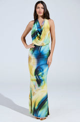 NOT IN THE MOOD PRINTED MAXI DRESS