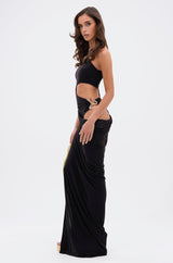 ONLY ME CUT-OUT MIDI DRESS IN BLACK