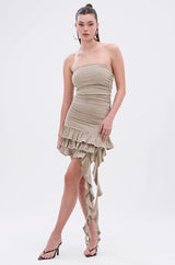 COME MY WAY RUFFLE MINI DRESS