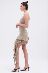 COME MY WAY RUFFLE MINI DRESS
