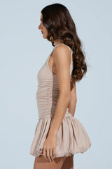DARLING MINI DRESS IN BEIGE