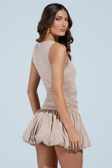 DARLING MINI DRESS IN BEIGE
