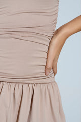 DARLING MINI DRESS IN BEIGE