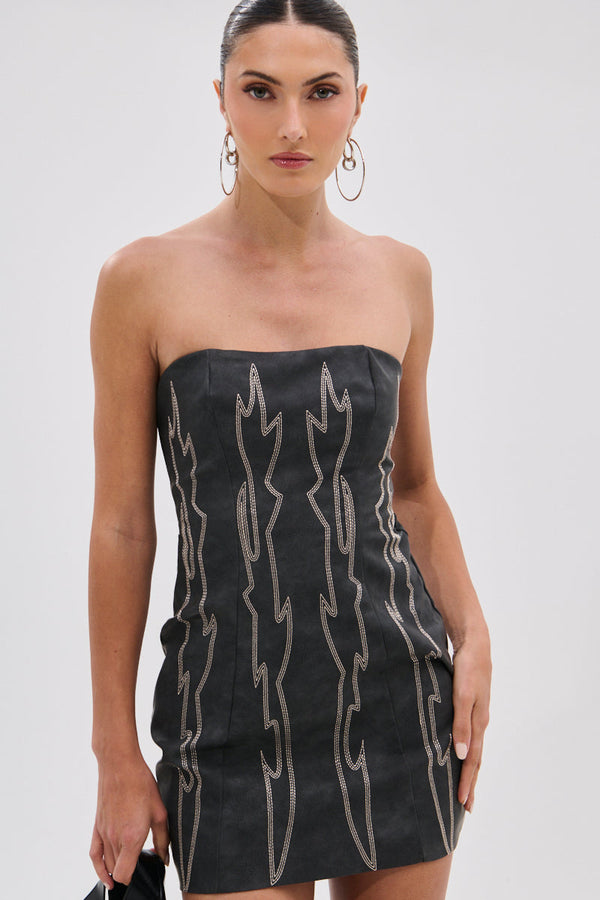 REAL LIFE BOOGIE PU MINI DRESS
