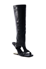 AZALEA WANG DANALA BLACK GLADIATOR WEDGE SANDAL