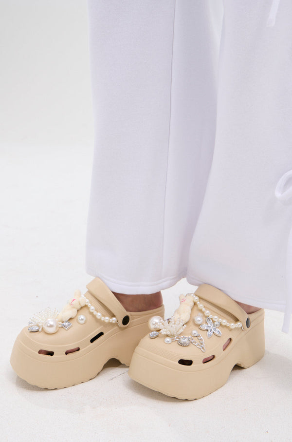 AZALEA WANG DAVIES BEIGE EMBELLISHED FLAT
