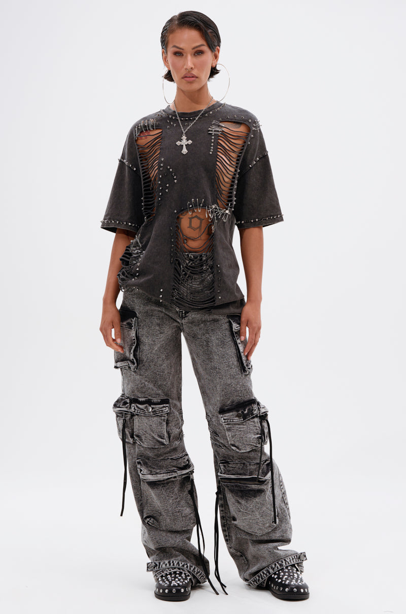 COOL GIRL DENIM CARGO PANT