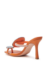 AZALEA WANG DIARA ORANGE EMBELLISHED STILETTO SANDAL