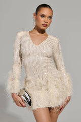 PRINCESS GENOVIA LONG SLEEVE MINI DRESS