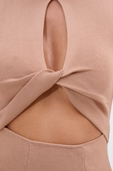 NOT TOO CASUAL KNIT MAXI DRESS IN BEIGE