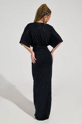 IT'S GIVING HOLIDAY RHINESTONE MAXI DRESS