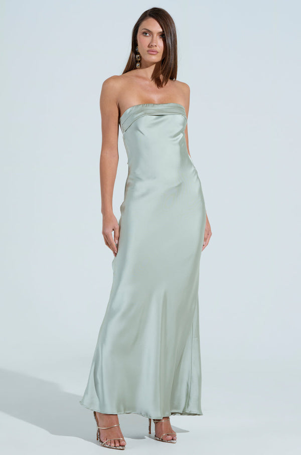 THE ONE THAT GOT AWAY SATIN MIDI DRESS