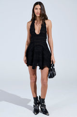 THIS IS WHAT I WANT SLINKY HALTER DRESS IN BLACK