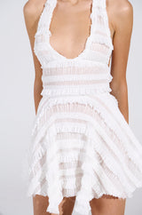 THIS IS WHAT I WANT SLINKY HALTER DRESS IN WHITE