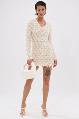 ELINA SHAGGY MESH MINI DRESS