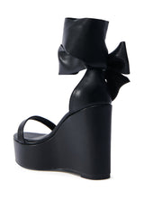 AZALEA WANG EMEKA BLACK WEDGE SANDAL