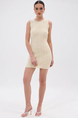 FEELIN SWEET KNIT SWEATER DRESS WITH PEARLS