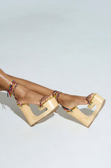 AZALEA WANG FANTASA RAINBOW STRAPPY WEDGE SANDAL