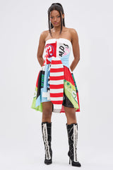 STAND OUT GRAPHIC MINI DRESS