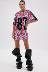 POPPIN POPPIES LACE JERSEY DRESS